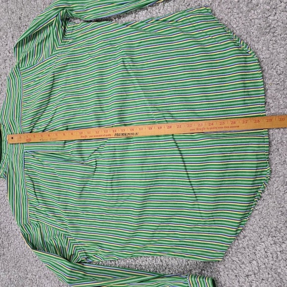 Vintage‎ Ralph Lauren Shirt Mens XL Green Yellow Striped Classic Button Preppy - Picture 9 of 11